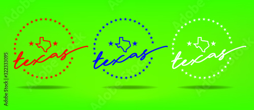 Texas logo design concept with small map, and stars