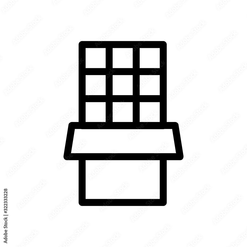 chocolate icon vector. Thin line sign. Isolated contour symbol illustration chocolate icon vector. Thin line sign. Isolated contour symbol illustration