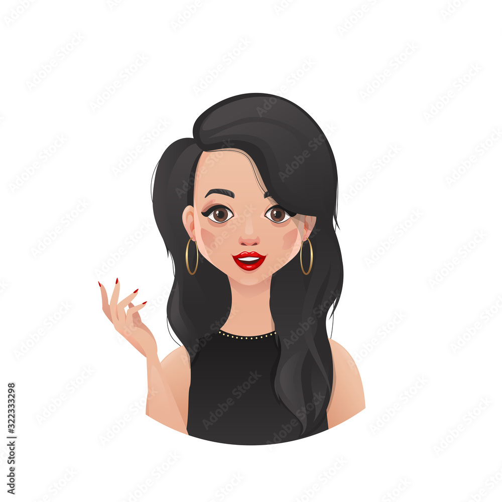 Beautiful surprised brunette girl in a black dress Beautiful surprised brunette girl in a black dress