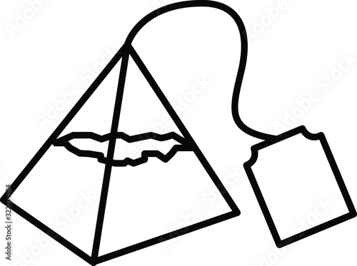 Pyramid tea bag icon, vector