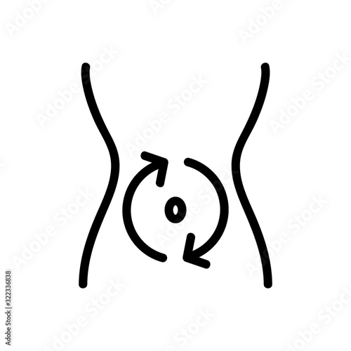 stomach icon vector. Thin line sign. Isolated contour symbol illustration