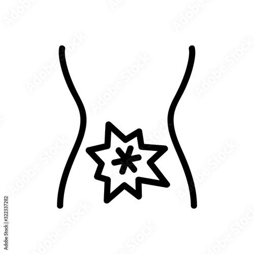 stomach icon vector. Thin line sign. Isolated contour symbol illustration