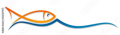 Symbol Fish with a wave.