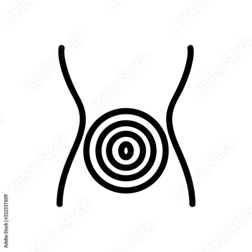Stomach pain icon vector. Thin line sign. Isolated contour symbol illustration