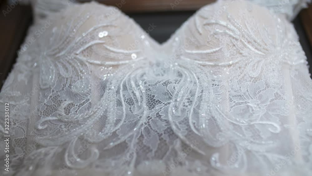 Wedding Dress Detail Close Up Shot Wedding Dress Detail Close Up Shot