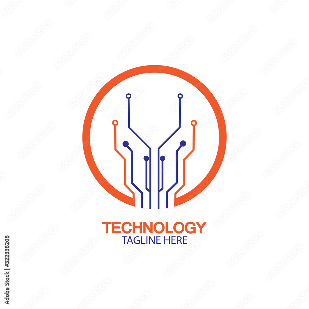 circuit technology logo vector template-vector circuit technology logo vector template-vector