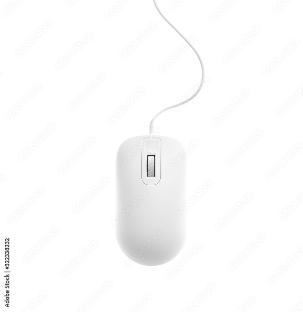 Modern wired computer mouse isolated on white Modern wired computer mouse isolated on white