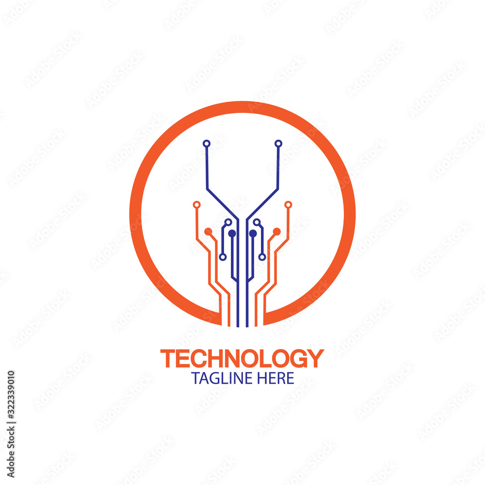 circuit technology logo vector template-vector circuit technology logo vector template-vector