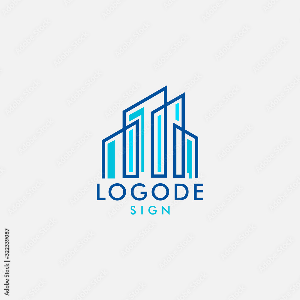 Fototapeta premium Real Estate House and Building Logotype Vector Design