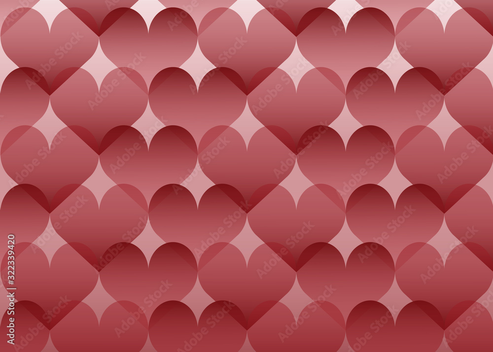 Dark pink hearts texture pattern. Love Ilustration. Valentines'a day greeting card background.