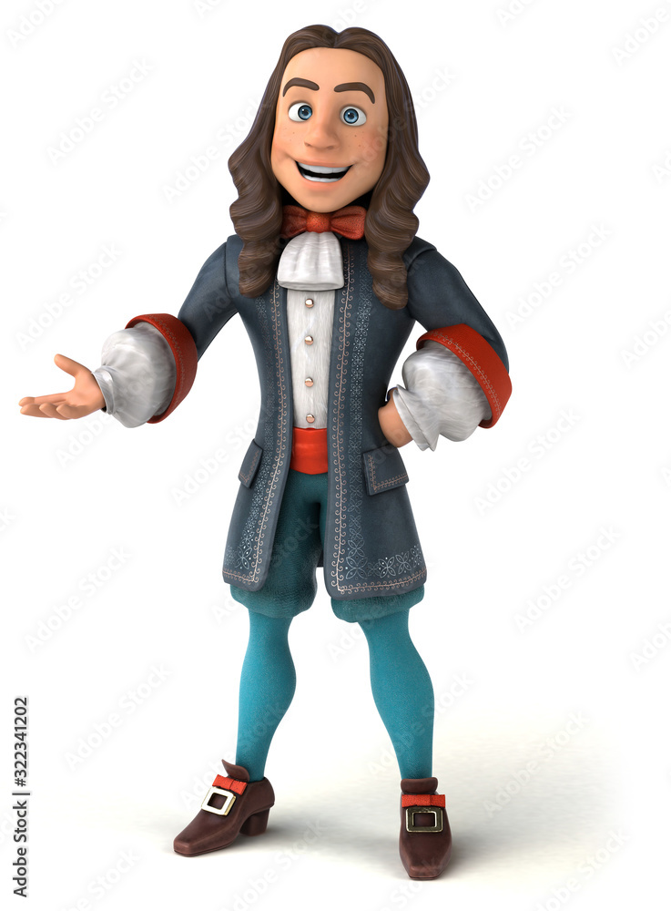 Cartoon man in historical baroque costume Cartoon man in historical baroque costume