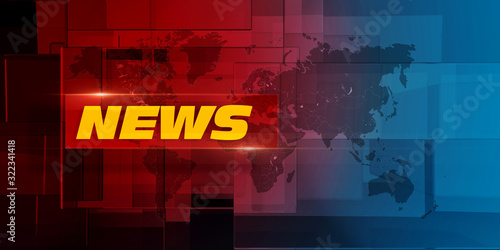 3D Render News Concept Background