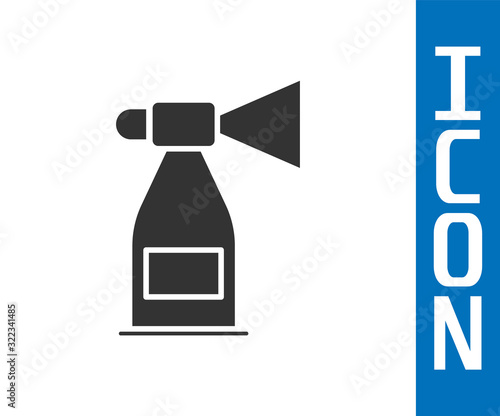 Grey Air horn icon isolated on white background. Sport fans or citizens against government and corruption. Vector Illustration