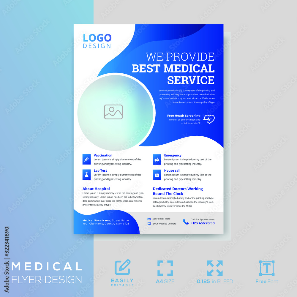 Medical flyer design template