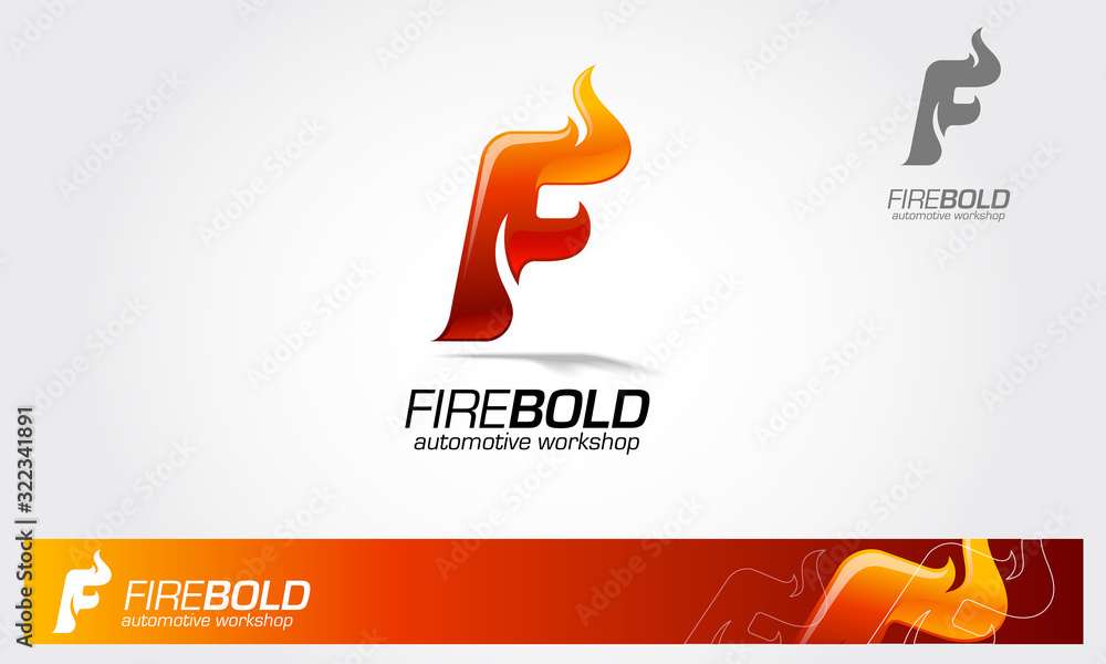 Fire Bold Vector Logo Template. F letter logo design template. Fire ...