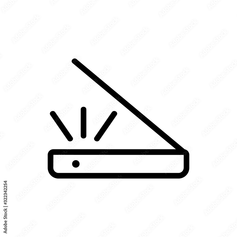Scanner icon vector. Thin line sign. Isolated contour symbol illustration Scanner icon vector. Thin line sign. Isolated contour symbol illustration