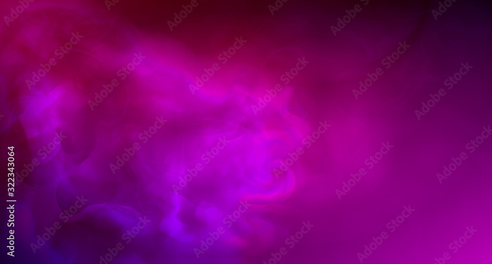 Realistic purple fog. Copy space. Colored fog. Hookah smoke. Neon color. Vector stock illustration. Purple bursts of light. Blurry shadows and rays of light. Mystic spectacular colored smoke. Abstract