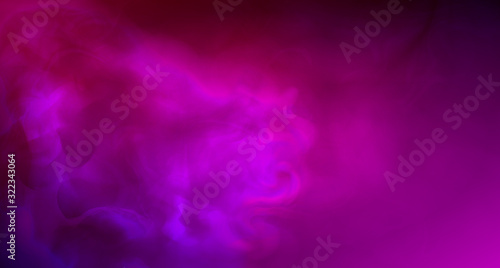 Realistic purple fog. Copy space. Colored fog. Hookah smoke. Neon color. Vector stock illustration. Purple bursts of light. Blurry shadows and rays of light. Mystic spectacular colored smoke. Abstract