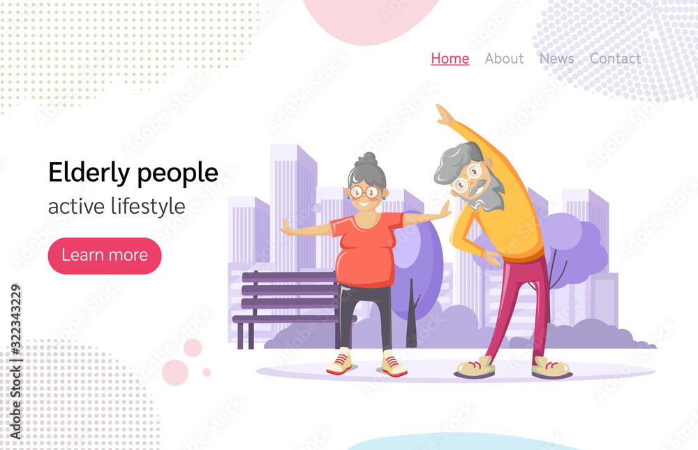 Elderly people active fitness healthy lifestyle vector Elderly people active fitness healthy lifestyle vector