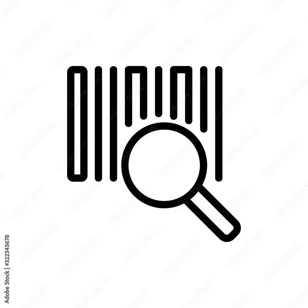 Scanner barcode icon vector. Thin line sign. Isolated contour symbol illustration Scanner barcode icon vector. Thin line sign. Isolated contour symbol illustration
