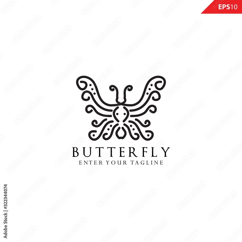 Butterfly logo design inspiration, Luxury elegant with simple line art, monoline, outline style. Butterfly logo design inspiration, Luxury elegant with simple line art, monoline, outline style.