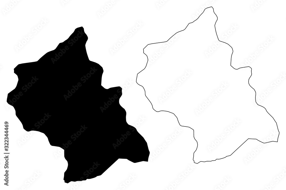 Bitola Municipality (Republic of North Macedonia, Pelagonia Statistical Region) map vector illustration, scribble sketch Bitola map