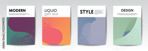 Trendy liquid design template for document cover