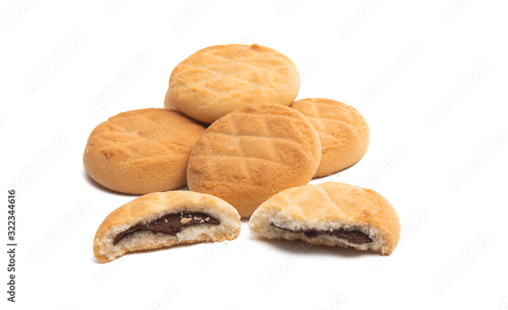 cookies with chocolate filling isolated cookies with chocolate filling isolated