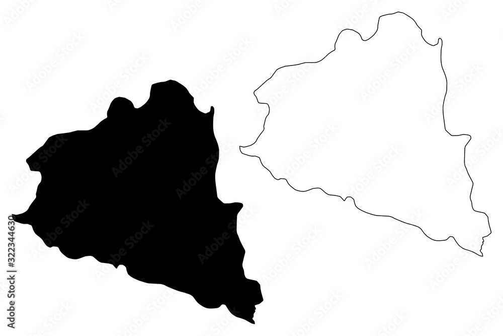 Prilep Municipality (Republic of North Macedonia, Pelagonia Statistical Region) map vector illustration, scribble sketch Prilep map