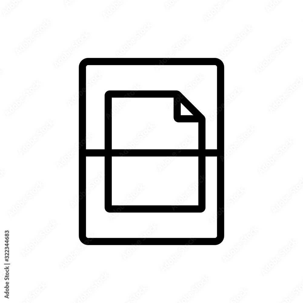 Scanner document icon vector. Thin line sign. Isolated contour symbol illustration Scanner document icon vector. Thin line sign. Isolated contour symbol illustration
