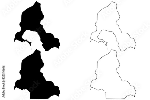 Resen Municipality (Republic of North Macedonia, Pelagonia Statistical Region) map vector illustration, scribble sketch Resen map photo