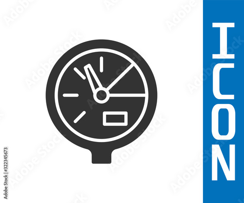 Grey Water meter icon isolated on white background. Vector Illustration