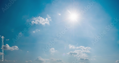 sunlight blue sky with cloud background © lovelyday12