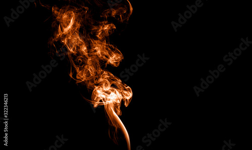 Abstract smoke fire color on black background