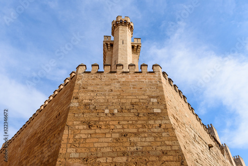 Historic architecture of Palma de Mallorca on the Island of Mallorca, Baleares, Spain