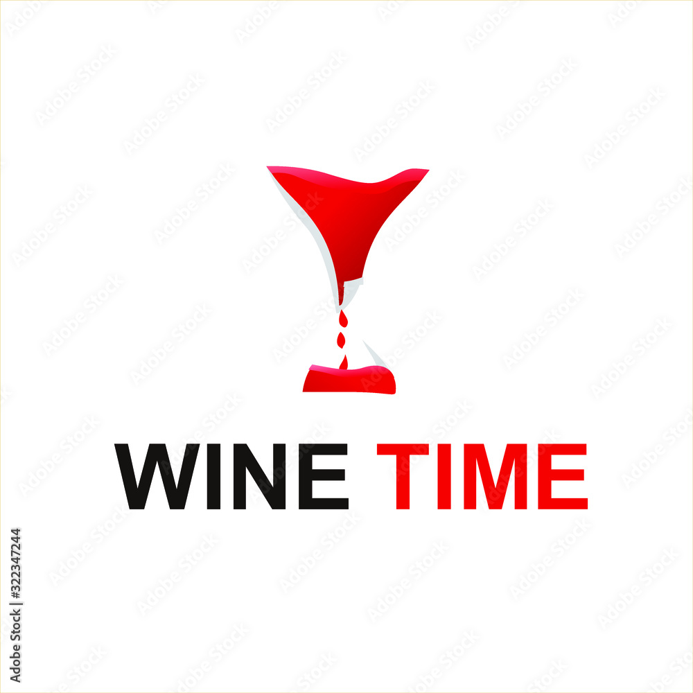 logo for company Restaurant, The Wine and time classic, business emblem, modern logo for company Restaurant, The Wine and time classic, business emblem, modern