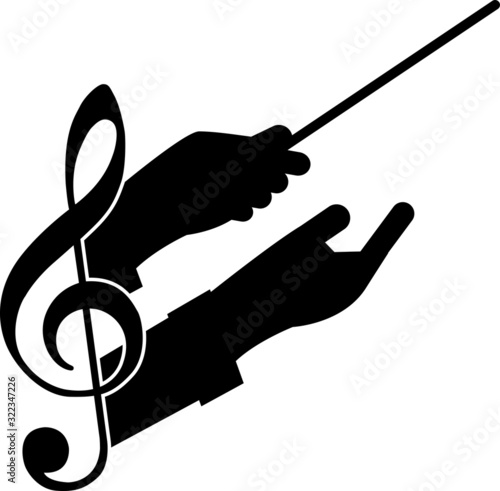 choir guide music, vector illustration