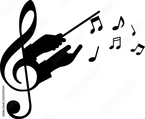 choir guide music, vector illustration