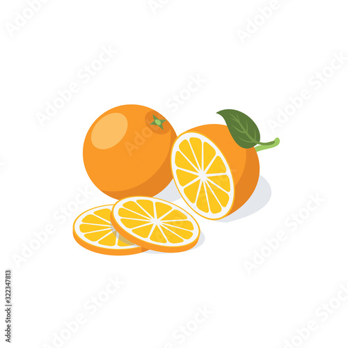Orange. Vector 3d isometric, color web icon, new flat style. Creative illustration design, idea for infographics.