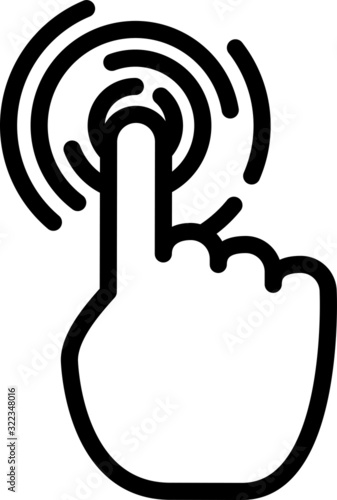 interactivity icon, vector line illustration