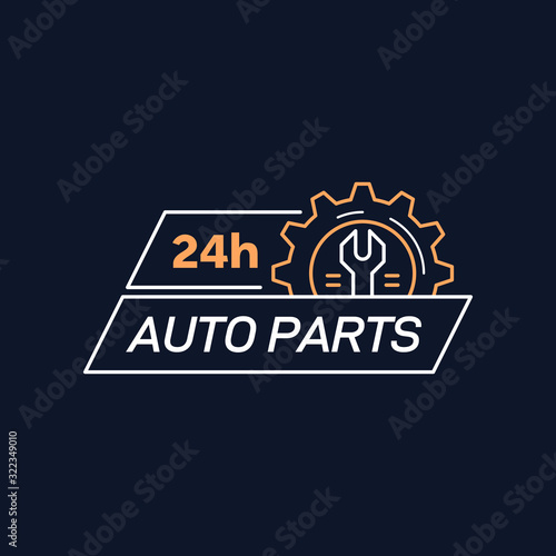 Auto parts store company badge design, stock vector