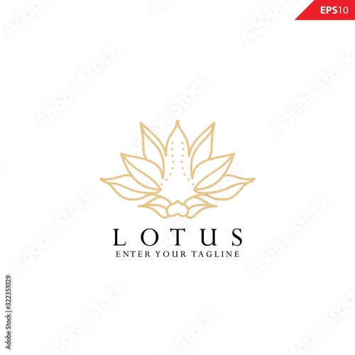 Luxury Monogram Lotus Flower Logo Template Design Inspiration