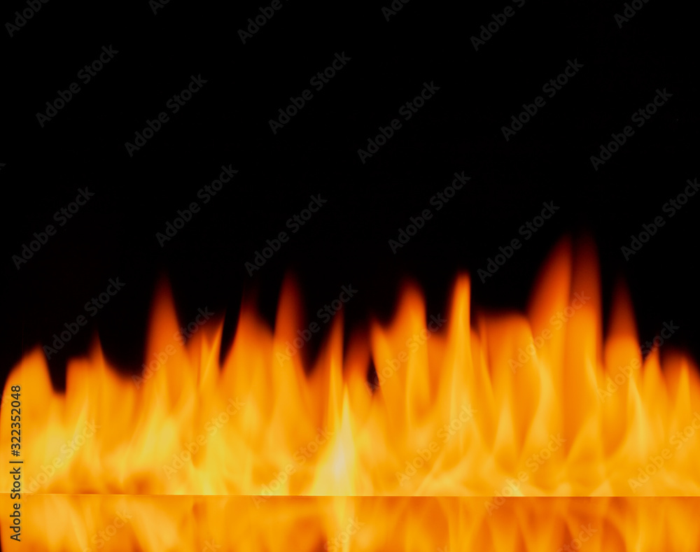 Fire flames on Abstract art black background, Burning red hot sparks rise. Fire flames on Abstract art black background, Burning red hot sparks rise.