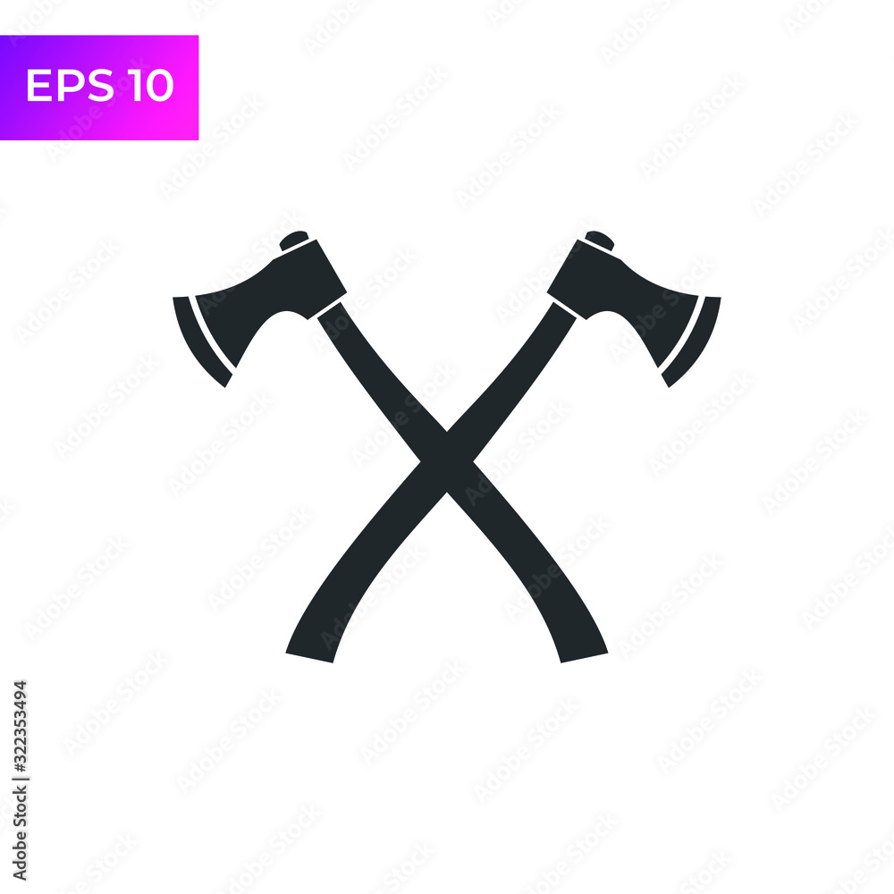 Axe Flat icon template color editable. Axe symbol vector sign isolated on white background. Simple logo vector illustration for graphic and web design. Axe Flat icon template color editable. Axe symbol vector sign isolated on white background. Simple logo vector illustration for graphic and web design.