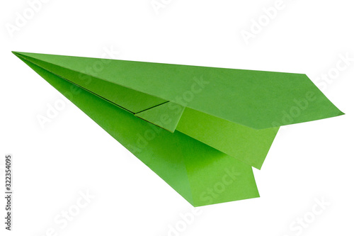 Green paper aircraft photo