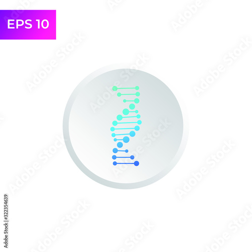 DNA Helix icon template color editable. DNA human genetic symbol logo vector sign isolated on white background illustration for graphic and web design.