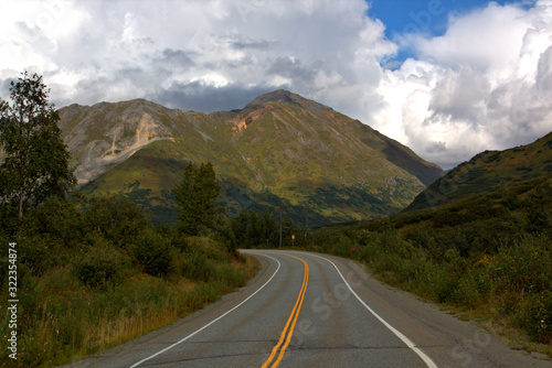 Hatcher Pass Road winds through the mountains for roughly 60 miles © ronm