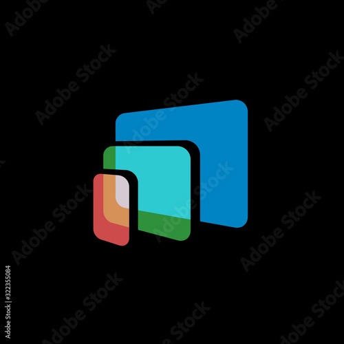 Computer laptop tablet phone logo icon design template