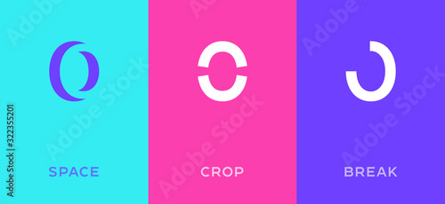 Set of number 0 minimal logo icon design template elements