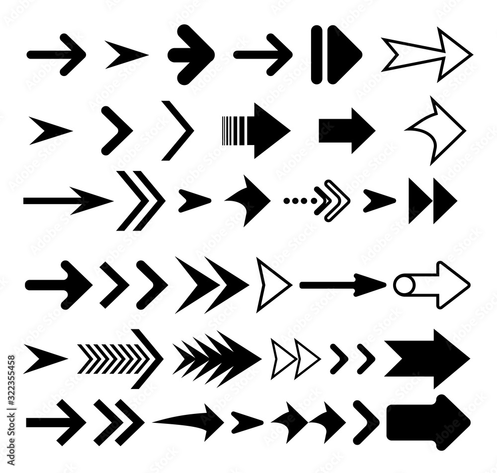 Arrow icon. Big set of vector flat arrows Arrow icon. Big set of vector flat arrows
